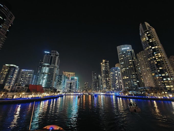 Dubai Marina Skyline Night View