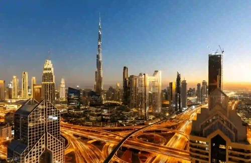 Burj Khalifa light view evening